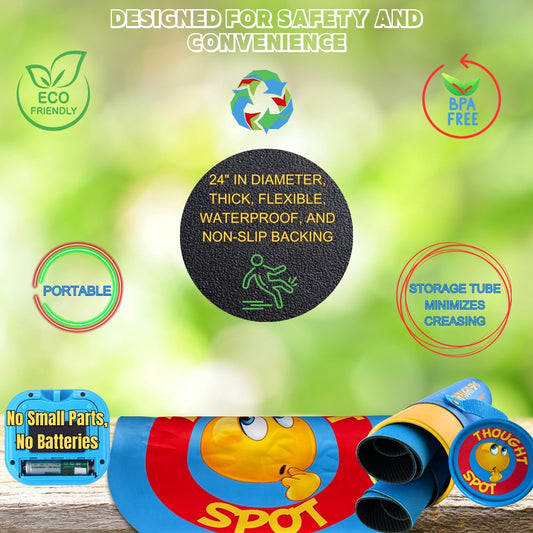 Portable Parenting Time Out Mat Enhances Discipline & Fosters Positive Behavior; Discipline Tool; Alternative to Time Out Chair for Toddlers; For Calm Down Corner; 24 inch Floor Seating for Classroom