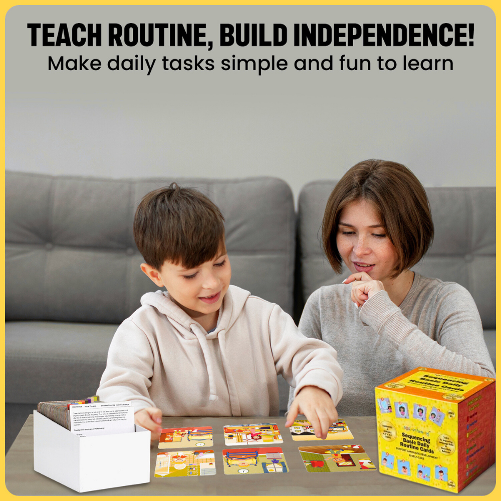 Basic Routine Sequencing Cards for Kids Daily Routines Speech Therapy Material Social Development and Sentence Building ABA Therapy Material Speech Therapy Game English Language Bilingual Learners