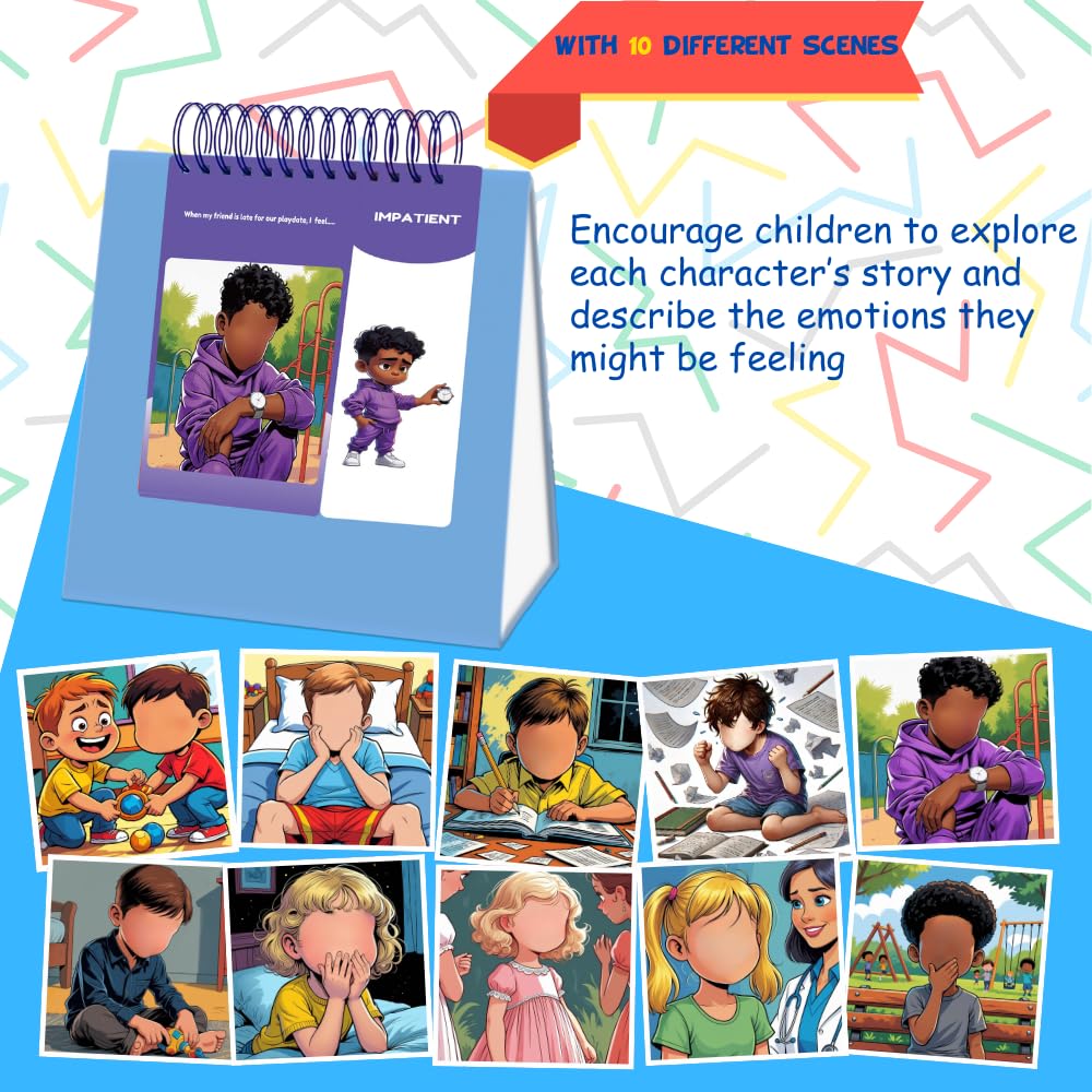 I Know What to Do Expressive Faces Flipbook Emotions Chart for Kids Autism Learning Materials Feelings Chart to Identify Feelings and Make Positive Choices Emotions Wheel Calm Down Corner Supplies