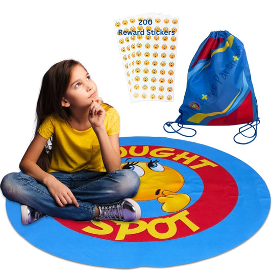 Portable Parenting time Out mat enhances Discipline and Fosters Positive Behavior Alternative to time Out Chair for Toddlers Calm Down Corner 24 inch Floor Seating for Classroom Mat and Stickers