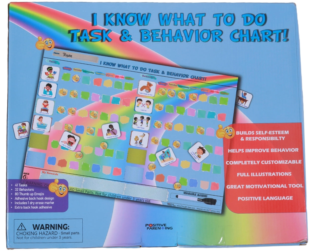 Thought-Spot Reward Chart for Kids Chore and Behavior Chart 41 Task Pieces 32 Behavior Pieces and 80 Reward Pieces Chart for Kid's Behavior Responsibility Chart for Kids