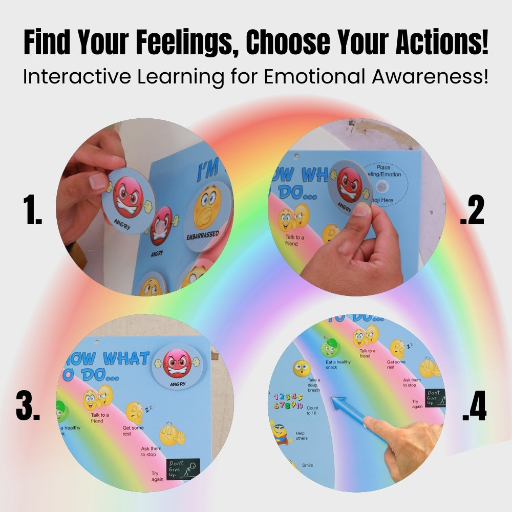 Thought-Spot I Know What to Do Feelings Poster Elementary Autism and ADHD Helps Kids Identify Moods and Make Positive Choices Emotional Coping Skills Chart