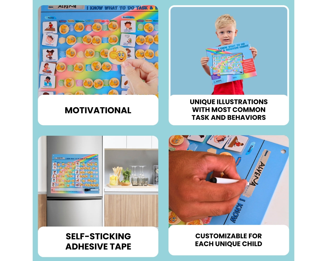 Thought-Spot Reward Chart for Kids Chore and Behavior Chart 41 Task Pieces 32 Behavior Pieces and 80 Reward Pieces Chart for Kid's Behavior Responsibility Chart for Kids