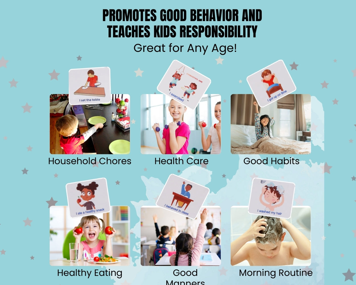 Thought-Spot Reward Chart for Kids Chore and Behavior Chart 41 Task Pieces 32 Behavior Pieces and 80 Reward Pieces Chart for Kid's Behavior Responsibility Chart for Kids
