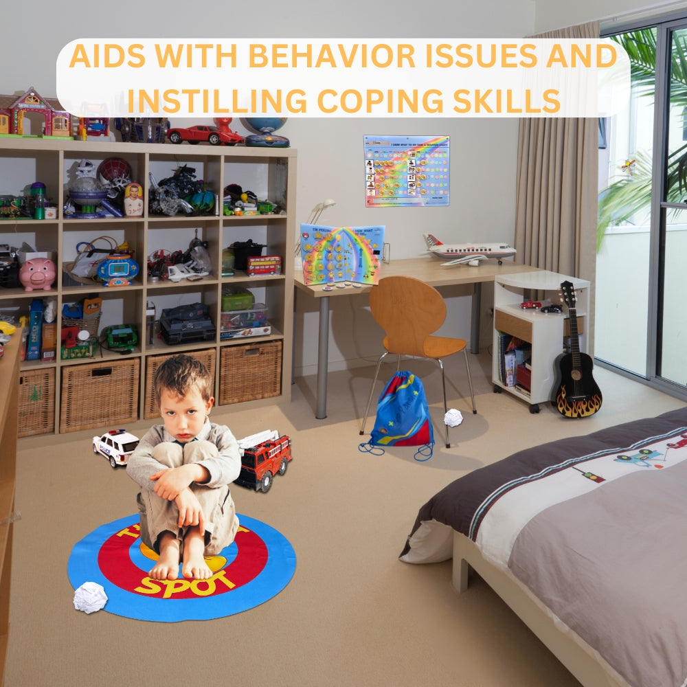 Portable Parenting time Out mat enhances Discipline and Fosters Positive Behavior Alternative to time Out Chair for Toddlers Calm Down Corner 24 inch Floor Seating for Classroom Mat and Stickers