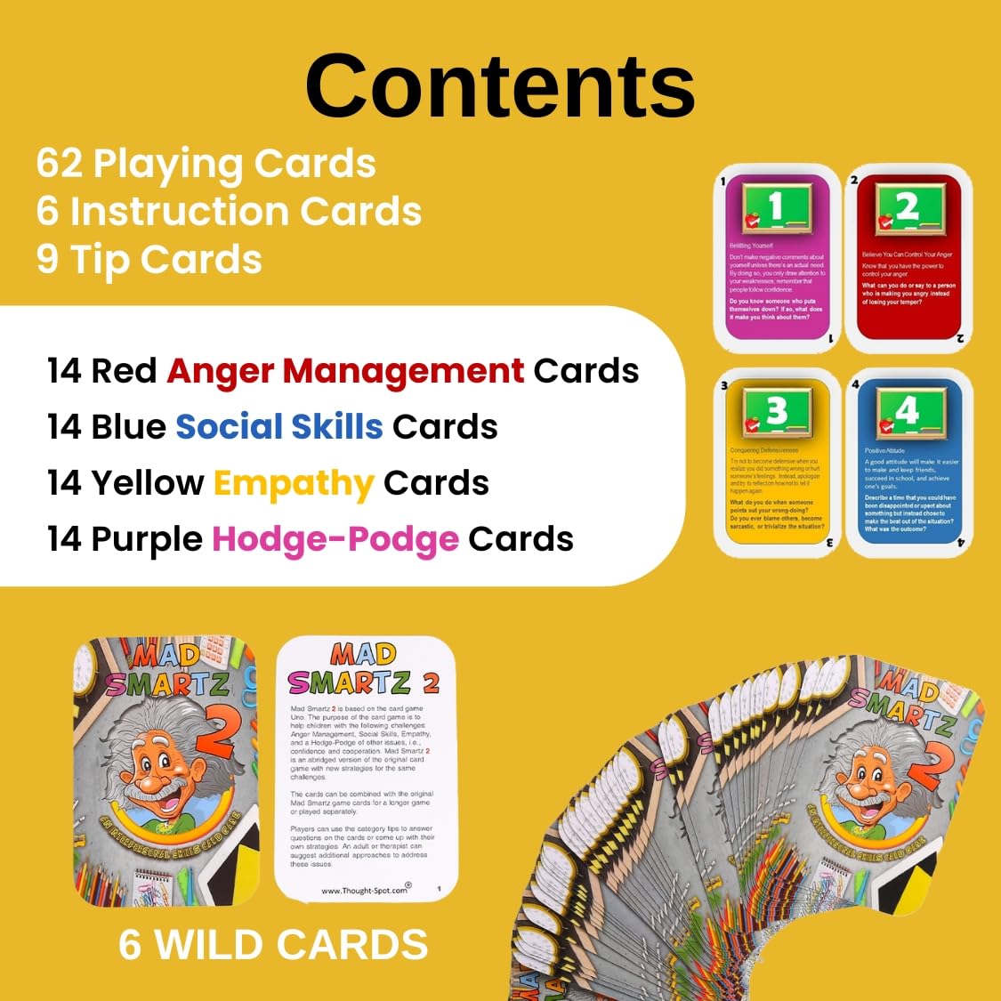 Thought-Spot Mad Smartz 2 an Interpersonal Skills Card Game for Anger and Emotion Management Social Skills Top Educational Learning Resource for Kids and Adults Fun for School and Therapy CBT