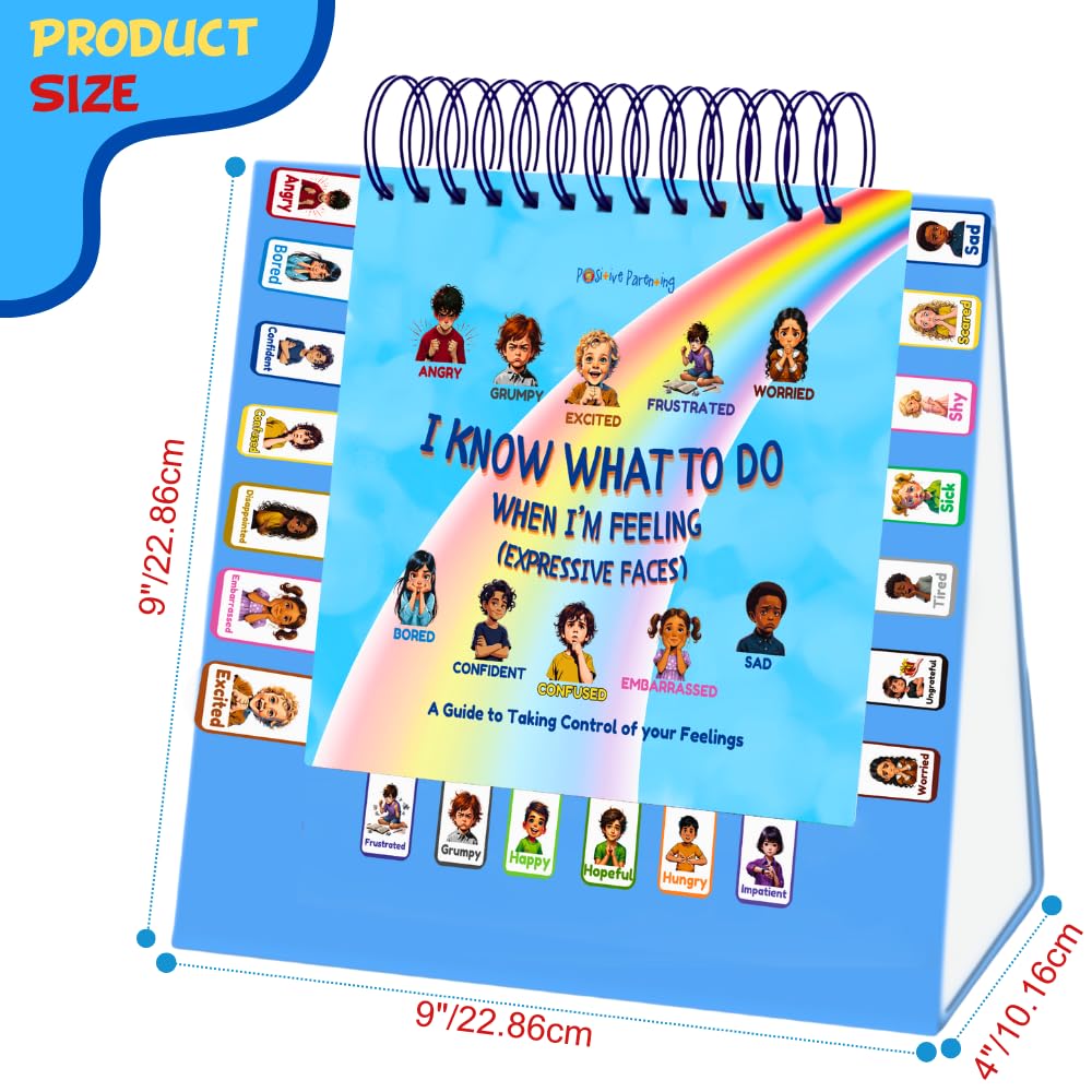 I Know What to Do Expressive Faces Flipbook Emotions Chart for Kids Autism Learning Materials Feelings Chart to Identify Feelings and Make Positive Choices Emotions Wheel Calm Down Corner Supplies