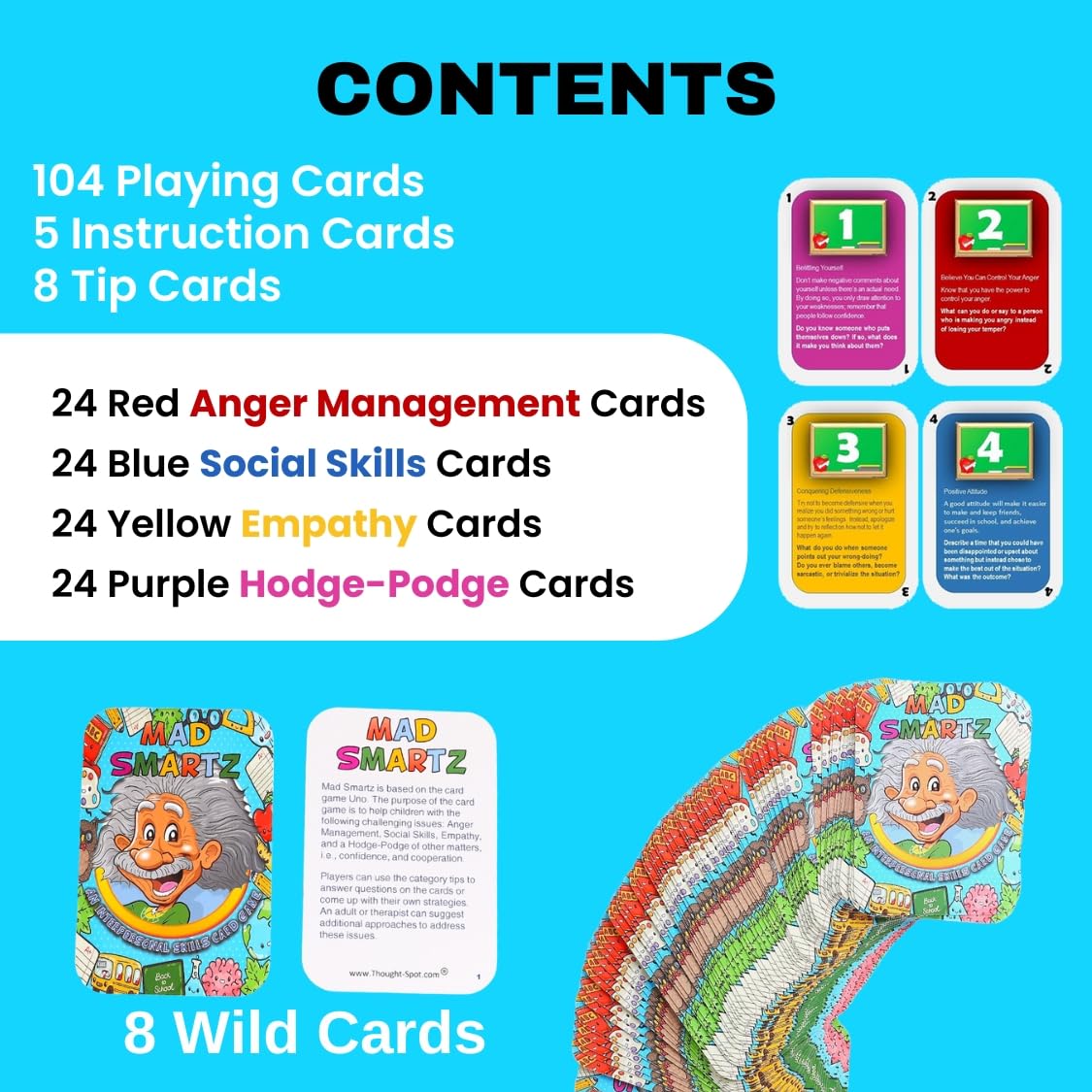 Thought-Spot Mad Smartz 2 an Interpersonal Skills Card Game for Anger and Emotion Management Social Skills Top Educational Learning Resource for Kids and Adults Fun for School and Therapy CBT